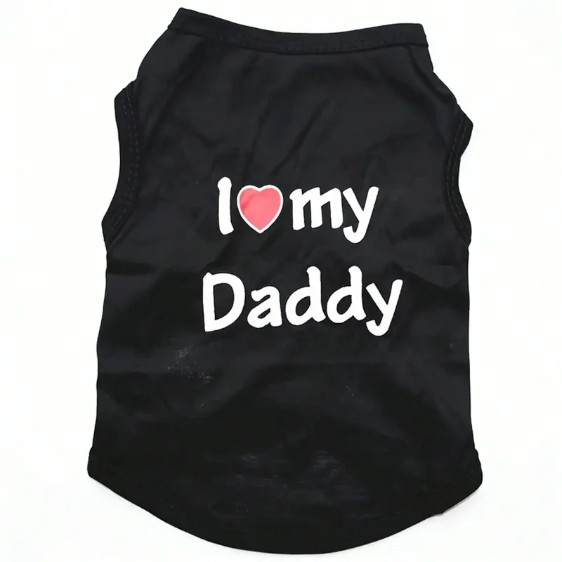 Dog Vest, "I Love My Daddy" Puppy T-Shirt, Summer Sleeveless Vest, Pet Clothing
