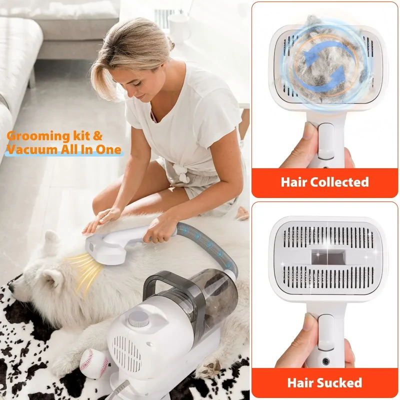 Pet multi-functional hair trimmer dog vacuum set all-in-one machine pet beauty device vacuum cleaner hair clipper