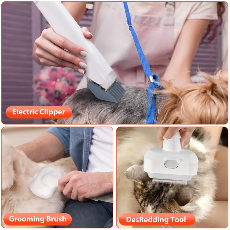 Pet multi-functional hair trimmer dog vacuum set all-in-one machine pet beauty device vacuum cleaner hair clipper