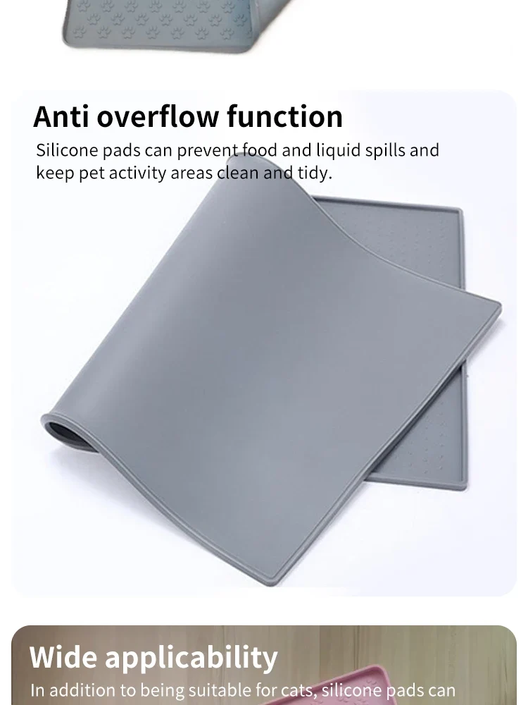 Pet Placemat Nonspill Easy to Clean Foldable Cat and Dog Feeding Mat Silicone Non-slip Waterproof Pet Mat