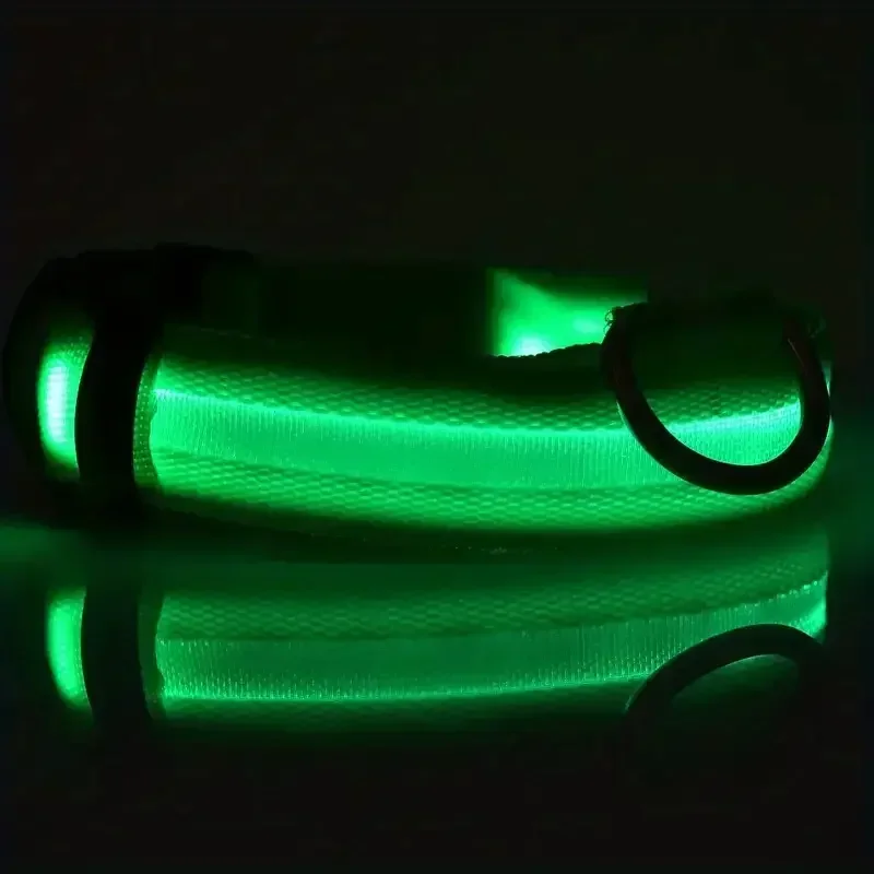 Light Up LED Pet Dog Collar Safety Night Walking Flashing Glow In The Dark LED Pet Dog Battery Collar Small Medium Large Dog