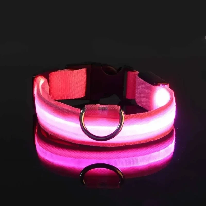 Light Up LED Pet Dog Collar Safety Night Walking Flashing Glow In The Dark LED Pet Dog Battery Collar Small Medium Large Dog