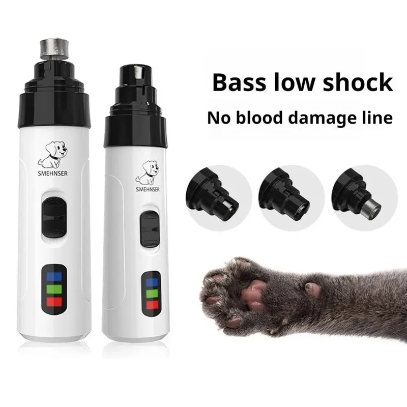 Dog Nail Grinders Painless USB Charging Rechargeable Pet Nail Clippers Quiet Electric Dog Cat Paws Nail Grooming Trimmer Tools