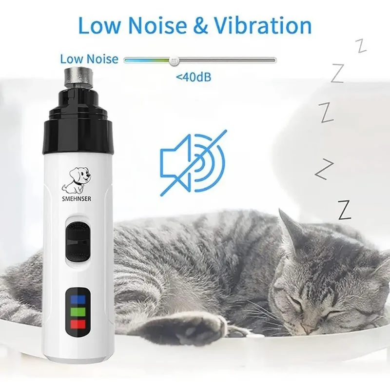 Dog Nail Grinders Painless USB Charging Rechargeable Pet Nail Clippers Quiet Electric Dog Cat Paws Nail Grooming Trimmer Tools
