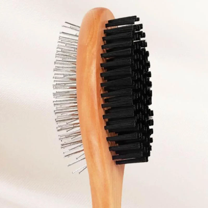 Pet Grooming Brush Double-sided Brush Comb Stainless Steel Needle Bristles Hair Brush Grooming Hair Remover Brush Pet Supplies