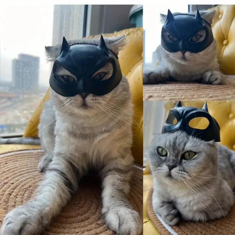 Cat Bat Mask Feline Role-play Headpiece Form-fitting Pet Costume Accessory Whimsical and Adorable Cat
