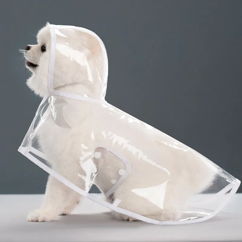 Puppy Raincoat Waterproof Pet Rain Small Medium Dogs Cats Jumpsuit Chihuahua Teddy Hooded Pug Rain Poncho Rainwear GYY01