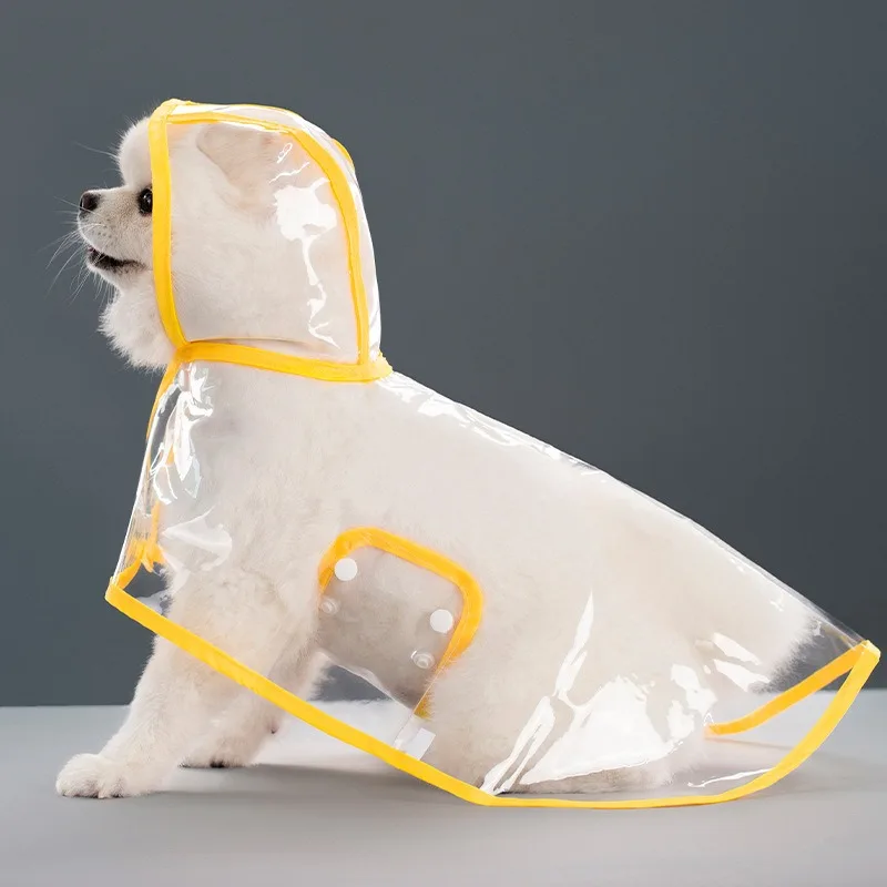 Puppy Raincoat Waterproof Pet Rain Small Medium Dogs Cats Jumpsuit Chihuahua Teddy Hooded Pug Rain Poncho Rainwear GYY01