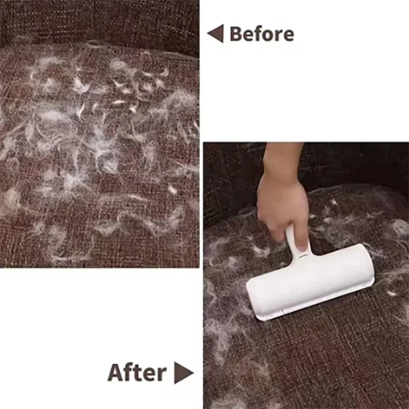 Pet Hair Remover for Cats and Dogs Reusable Self-Cleaning Cotton Plush Roller Set Suitable for Beds Sofas Carpets Cat Beds