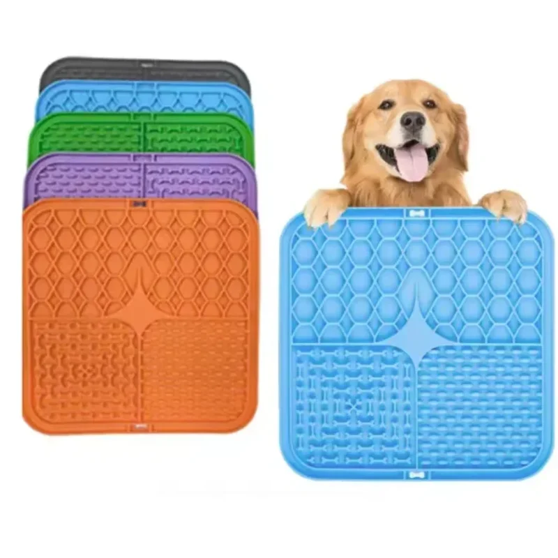 Pet Lick Silicone Mat Dogs Pet Slow Food Plate for Dog Bathing Distraction Silicone Dog Sucker Food Training Dog Feeder Supplies