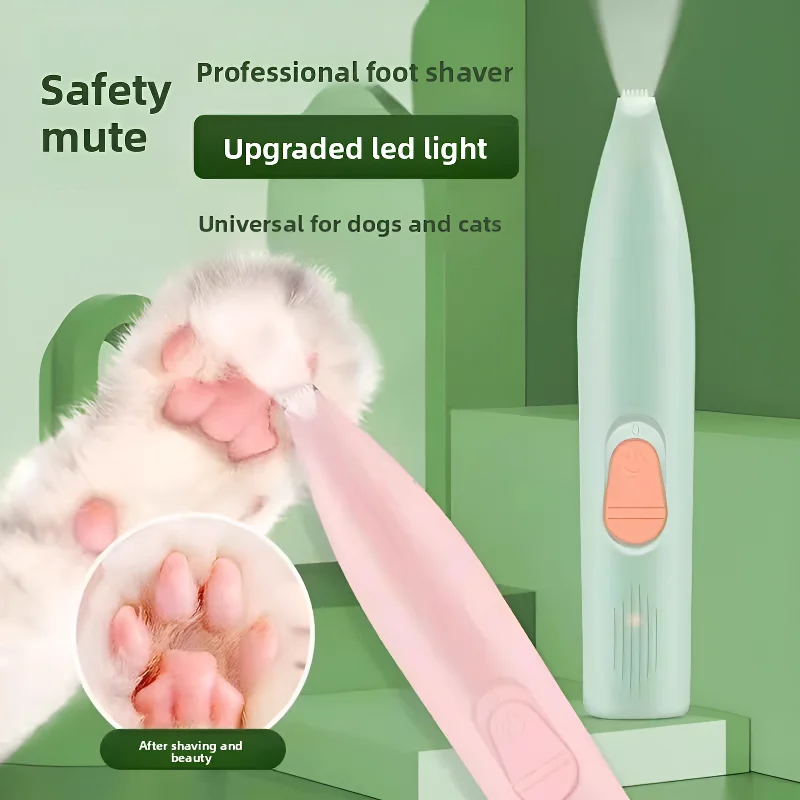 Pet electric clipper, pet foot hair trimmer, 360 ° pet hair trimmer, pet beauty and hairdressing trimmer, USB charging 500mah
