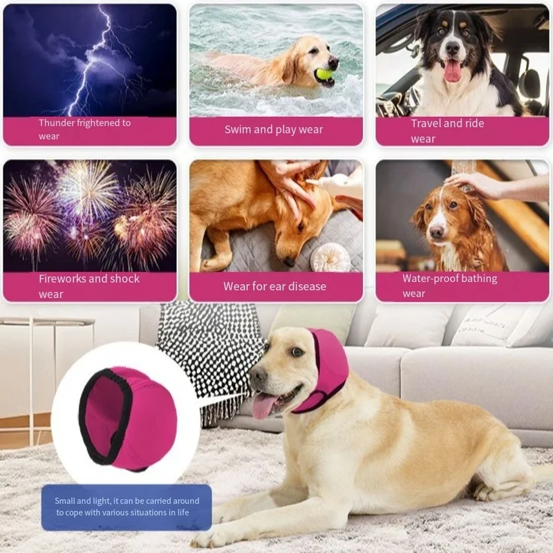Noise Reduction Dog Ear Covers Hearing Protection Anti-noise Dog Calming Earmuff Waterproof Adjustable Pet Ear Muffs