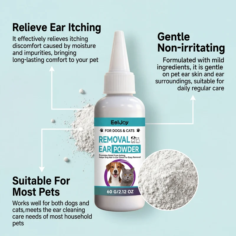 Pet Ear Cleaning Powder for Dogs and Cats Professional Ear Hair Plucking Powder Relieve Itching Keep Dry Pet Ear Care Supplies