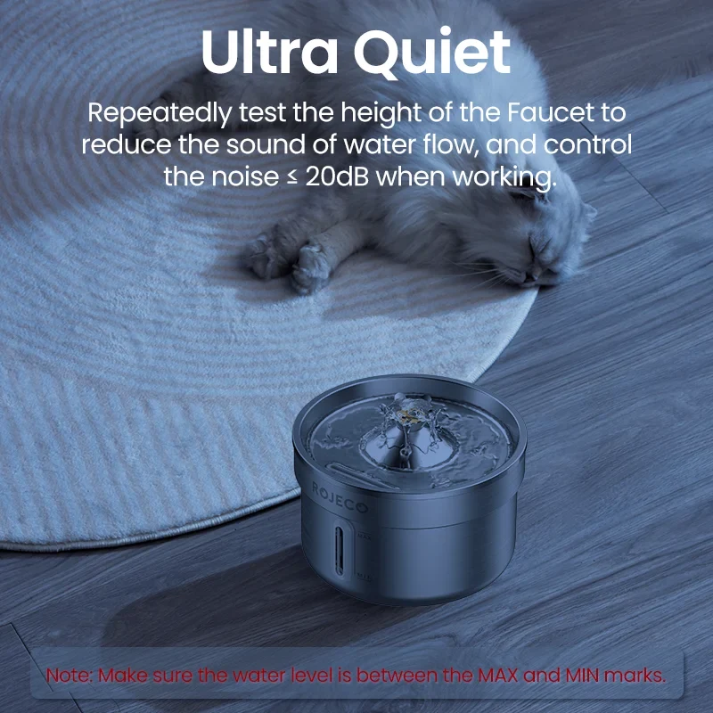 ROJECO Stainless Steel Pet Drinking Fountain Automatic Cat Water Fountain Smart Pet Water Dispenser for Dog Cat Drinking Supply