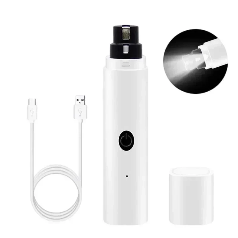 Electric Dog Nail Clippers for Dog Nail Grinders Rechargeable USB Charging LED Light Pet Cat Paws Nail Grooming Supplies