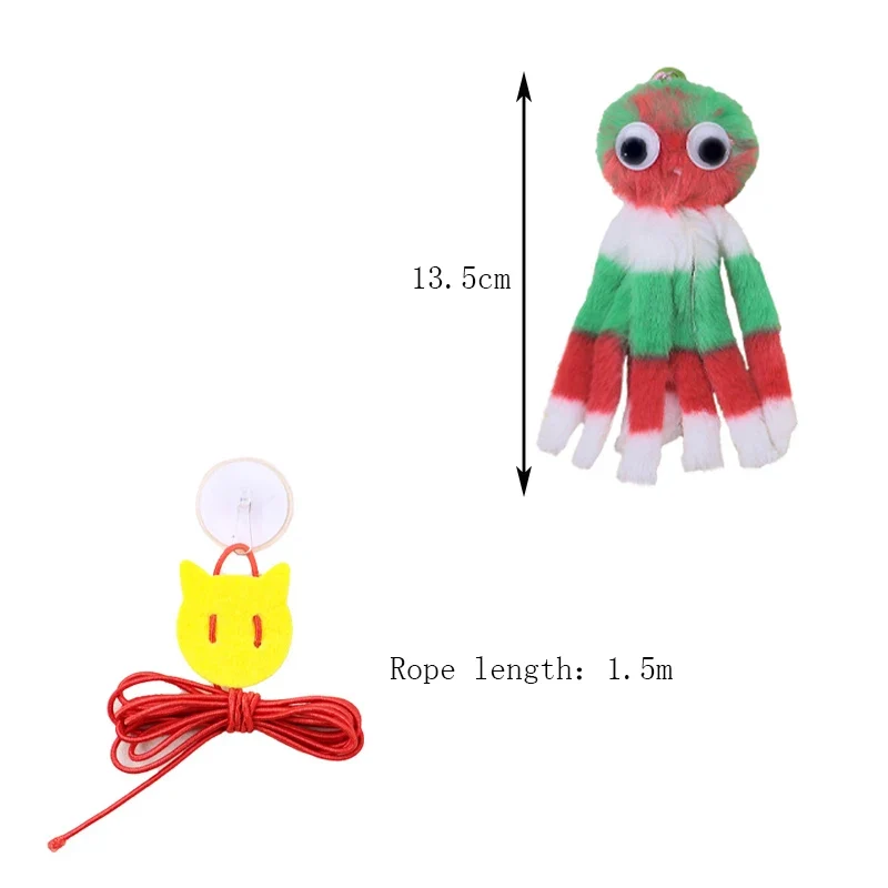 New cat toy hanging sound octopus kitten toy plush octopus elasticity to make cat sticks happy and relieve boredom