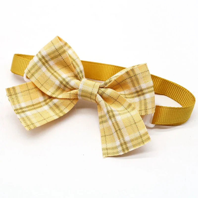 10PCS Adjustable Pet Bowtie For Dogs Classic Plaid Printed Dog Bow Tie Handmade Pet Dog Bowtie Pet Grooming Accessories