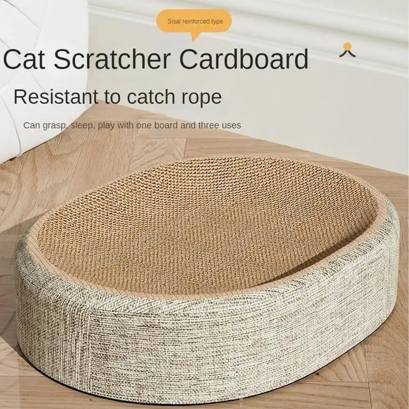 Oval Shape Scratch Pad For Cats sisal Scratching Cat Bed Multifunctional Pet Sleeping Mat Cat Scratch Bed For Cats To Rest