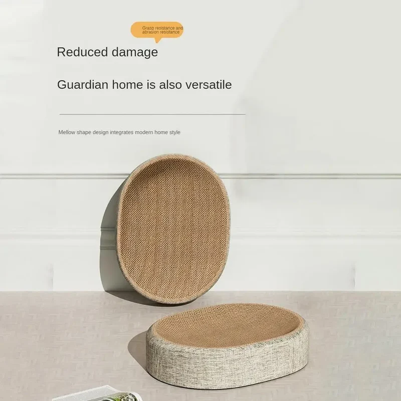 Oval Shape Scratch Pad For Cats sisal Scratching Cat Bed Multifunctional Pet Sleeping Mat Cat Scratch Bed For Cats To Rest