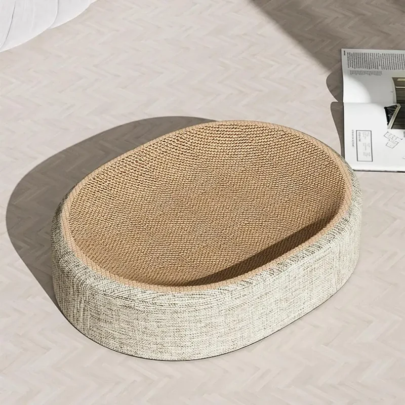 Oval Shape Scratch Pad For Cats sisal Scratching Cat Bed Multifunctional Pet Sleeping Mat Cat Scratch Bed For Cats To Rest