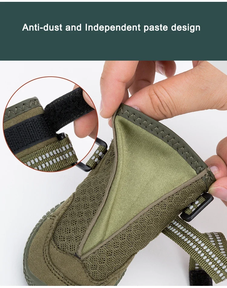 TRUELOVE Pet Shoes Waterproof Anti-slip for Puppy Medium and Large Dog Protect Pet Feet ArmyGreen Winter Snow 2/4pcs/set YS1891