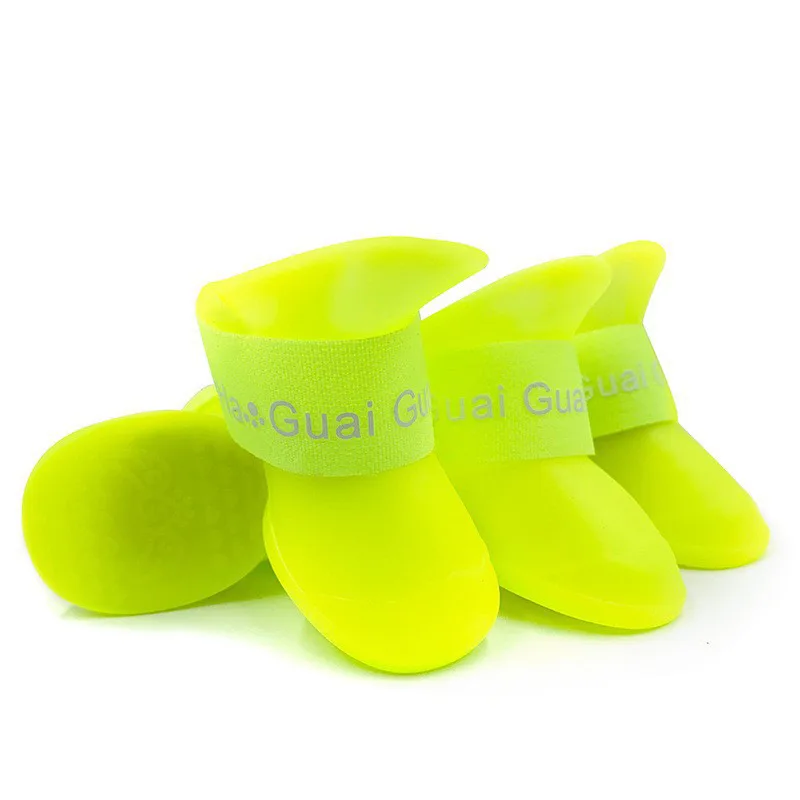 4Pcs Pet Waterproof Raincoat Anti-slip Rubber Boot For Small Medium Large Dogs Cats Outdoor Shoe Dog Ankle Boots Pet Rain Shoes