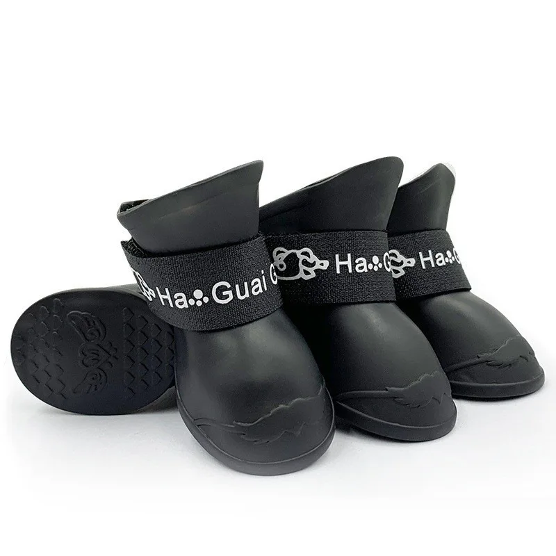 4Pcs Pet Waterproof Raincoat Anti-slip Rubber Boot For Small Medium Large Dogs Cats Outdoor Shoe Dog Ankle Boots Pet Rain Shoes