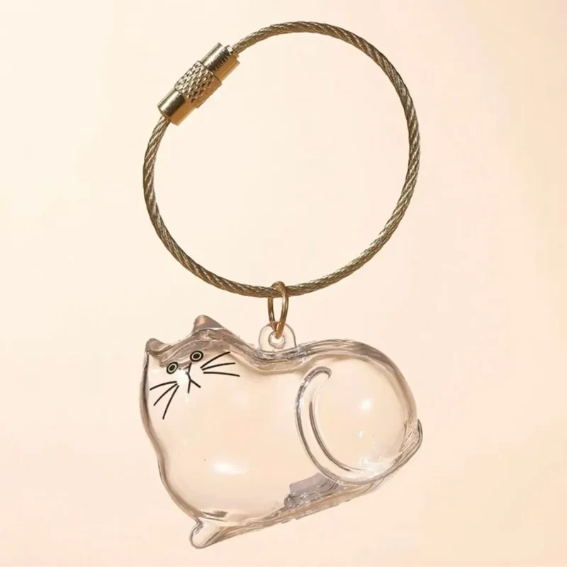 Adorable Dog Hair Storage Pendant Transparent Lovely Pet Hair Storage Box Keychain Handmade DIY Pet Souvenirs for Pet Lovers