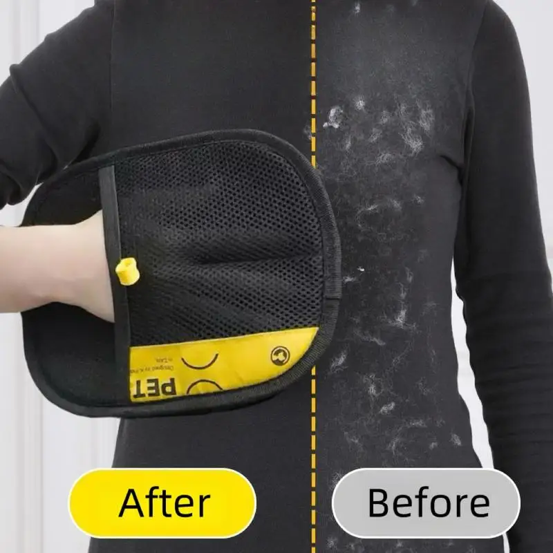 Pet Hair Remover Gloves Electrostatic for Cats Dogs, Reusable Washable Grooming Glove with 2-in-1 Lint Roller Brush - Safe Non-T