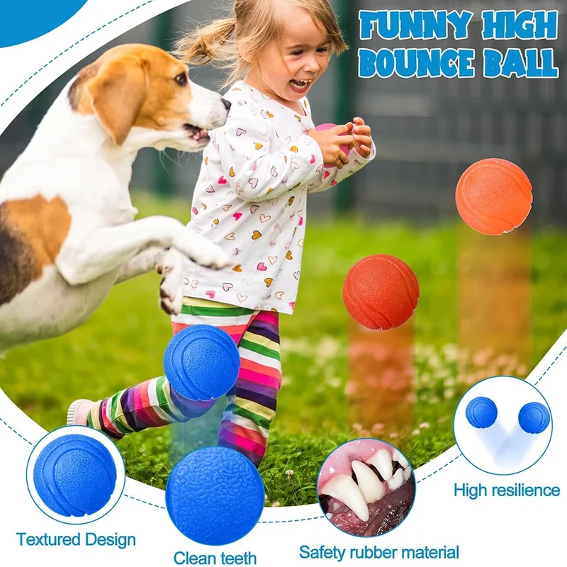 Pet Solid Elastic Toy Ball Cat/Dog Toy Ball 5/6/7CM Rubber Bite Resistant Dog Outdoor Training Tool Pet Teeth Cleaning Supplies