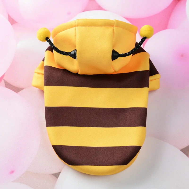 1PCS Dog Clothes For Autumn And Winter Schnauzer Teddy Small Puppy Cat Pet Hoodie Bee Transformation Suit