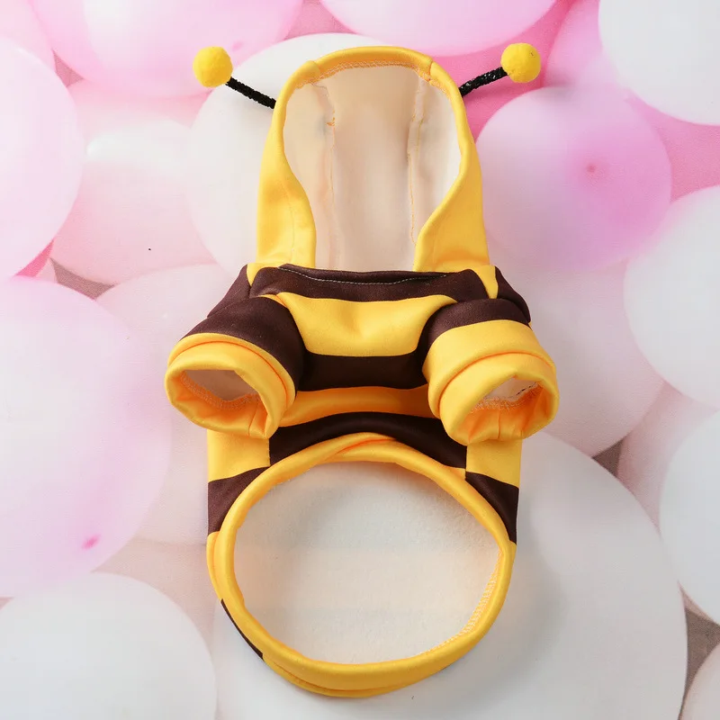 1PCS Dog Clothes For Autumn And Winter Schnauzer Teddy Small Puppy Cat Pet Hoodie Bee Transformation Suit