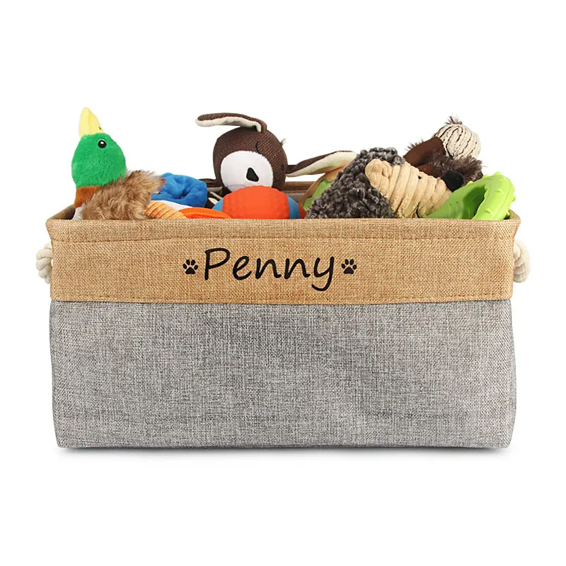 Personalized Dog Toy Basket Free Print Pet Storage Box Cat DIY Custom Name Toys Clothes Accessories Organize Storage