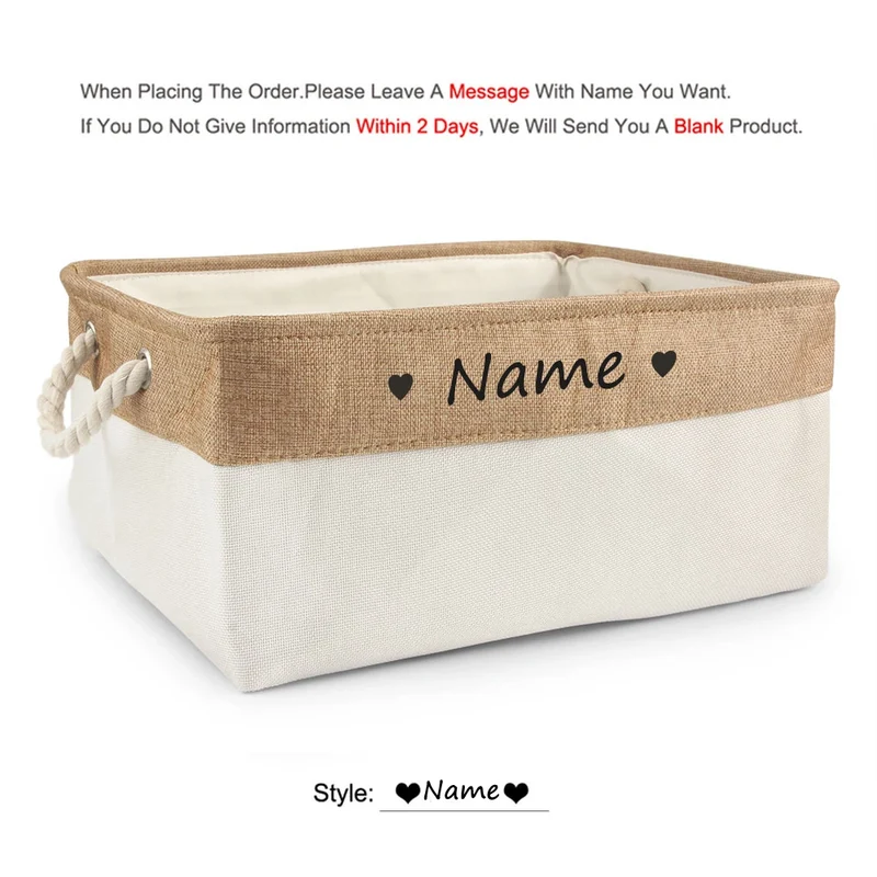 Personalized Dog Toy Basket Free Print Pet Storage Box Cat DIY Custom Name Toys Clothes Accessories Organize Storage