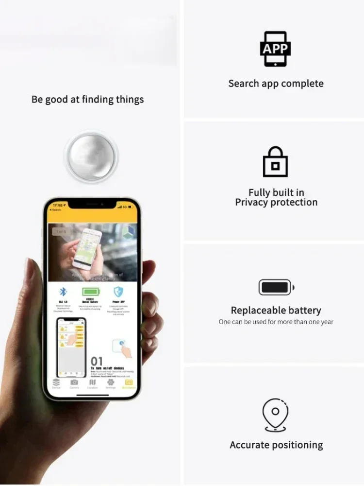 Mini Gps Tracker System FindMy App Air Tag Smart Bluetooth Locator Child Finder Bag Anti-Loss Pet Collar with Tracker NEW