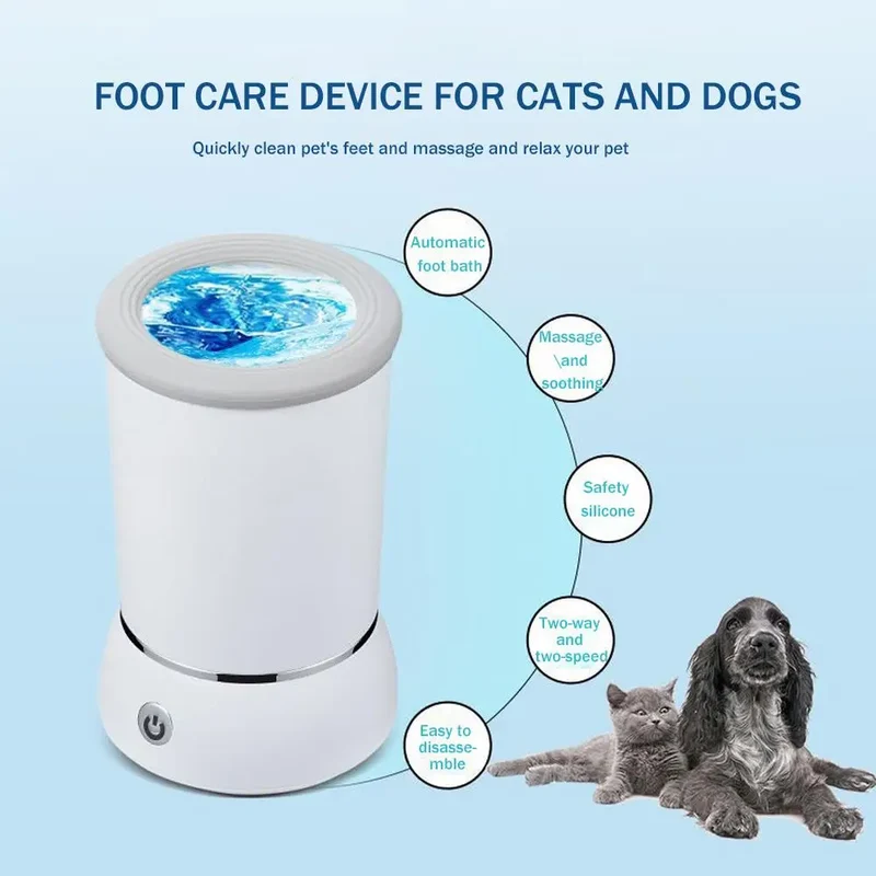 Portable Dog Paw Washer Automatic Pet Paw Cleaner Electric Paw Massager USB Rechargeable Designed for Small to Medium Dogs Cats