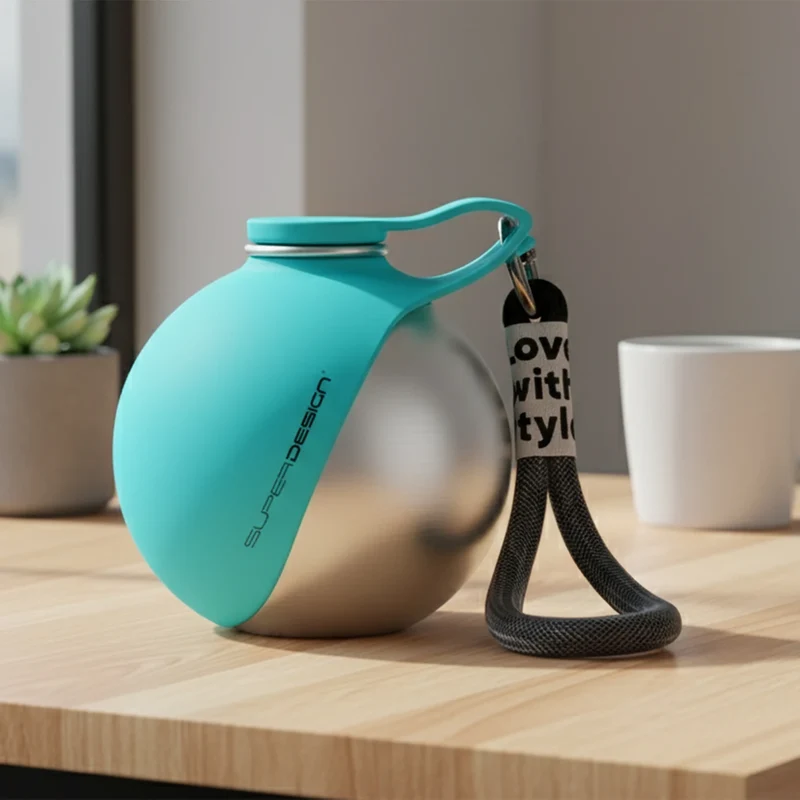 Pet Water Bottle 304 Stainless Steel Collapsible Ball Shaped Drinking Device Portable Dog Bowl For Small Dogs Outdoor Portable