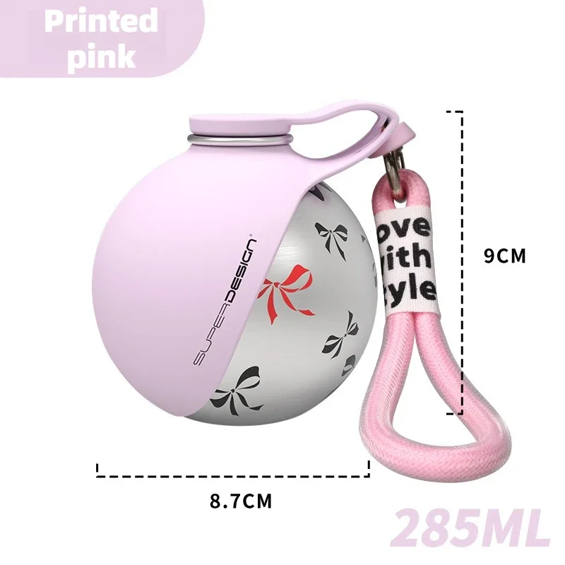 Pet Water Bottle 304 Stainless Steel Collapsible Ball Shaped Drinking Device Portable Dog Bowl For Small Dogs Outdoor Portable