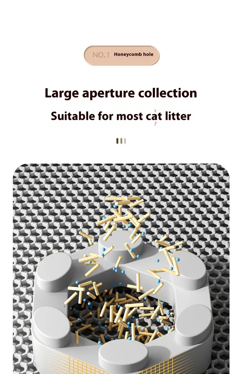 Cat Litter Mat 2-Layer Design Premium Sand Trapping Technology Waterproof Base Non-Slip Pet Floor Protector for Indoor Kittens