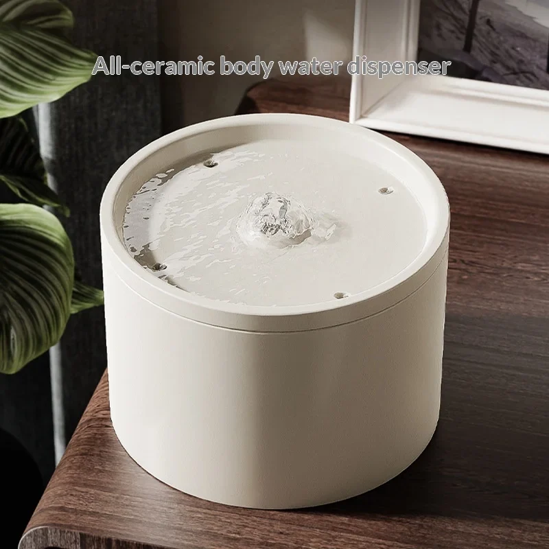 Cat Automatic Water Dispenser Pet Ceramic Water Bowl Dog Bowl Water Dispenser, Circulation Water Flow Water Dispenser