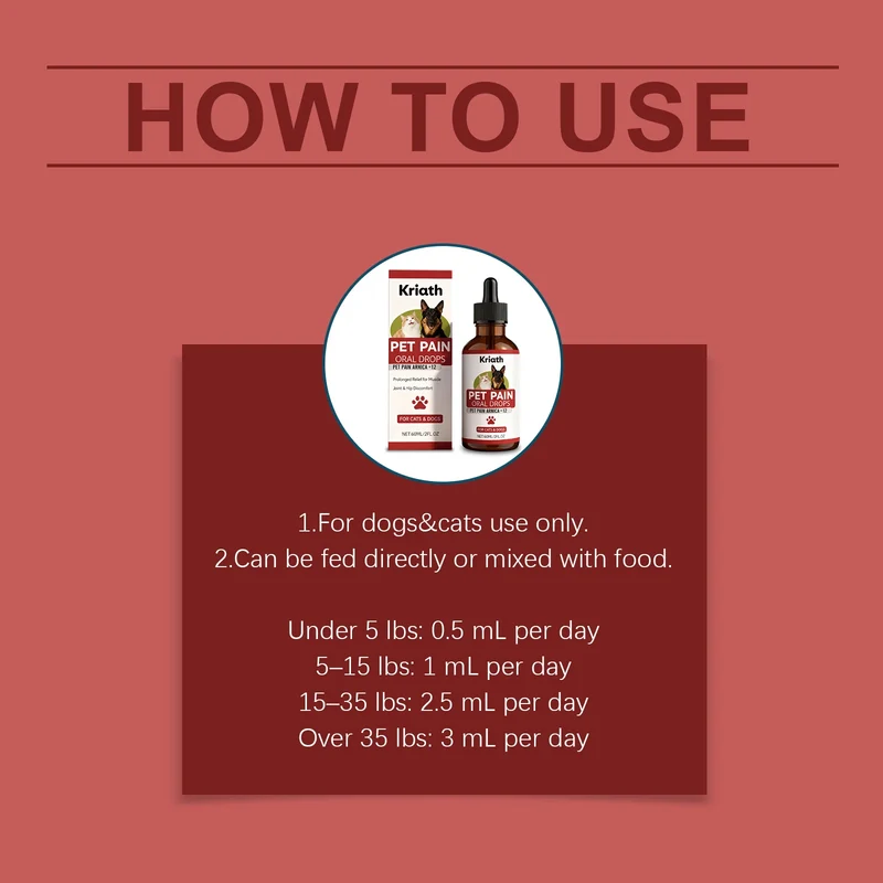 Pet Herbal Care Drops Effectively Nourish Joints Maintain Cartilage Health Enhance Resilience Gentle Ingredients Pet Joint Drops
