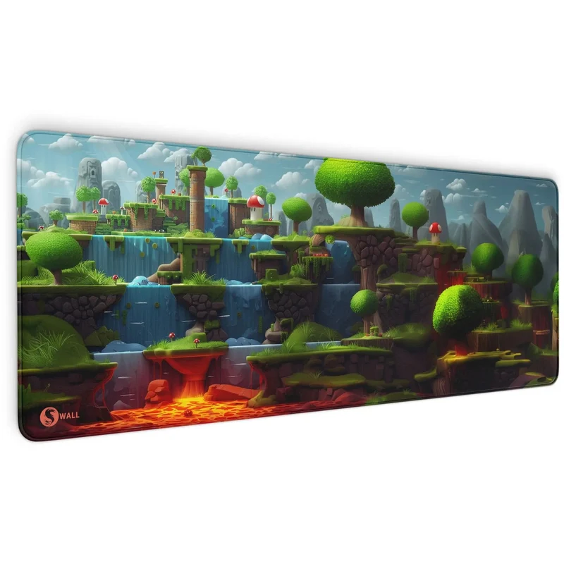 Gaming Mauspad XXL Game 2d World Jump´n Run 90x40 | 80x30 | 45x40 cm PREMIUM-DICKE 4 MM