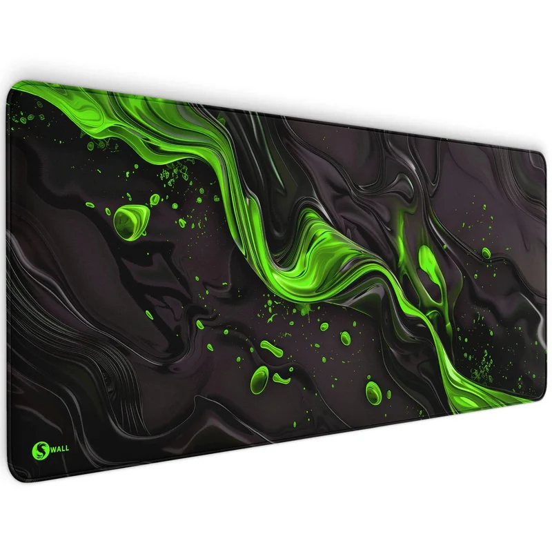 Gaming Mauspad XXL Liquid Stripe schwarz grün 90x40 | 80x30 | 45x40 cm PREMIUM-DICKE 4 MM