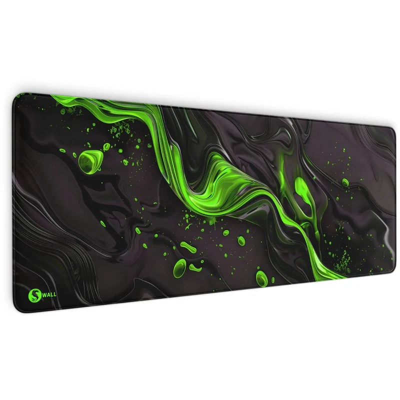 Gaming Mauspad XXL Liquid Stripe schwarz grün 90x40 | 80x30 | 45x40 cm PREMIUM-DICKE 4 MM