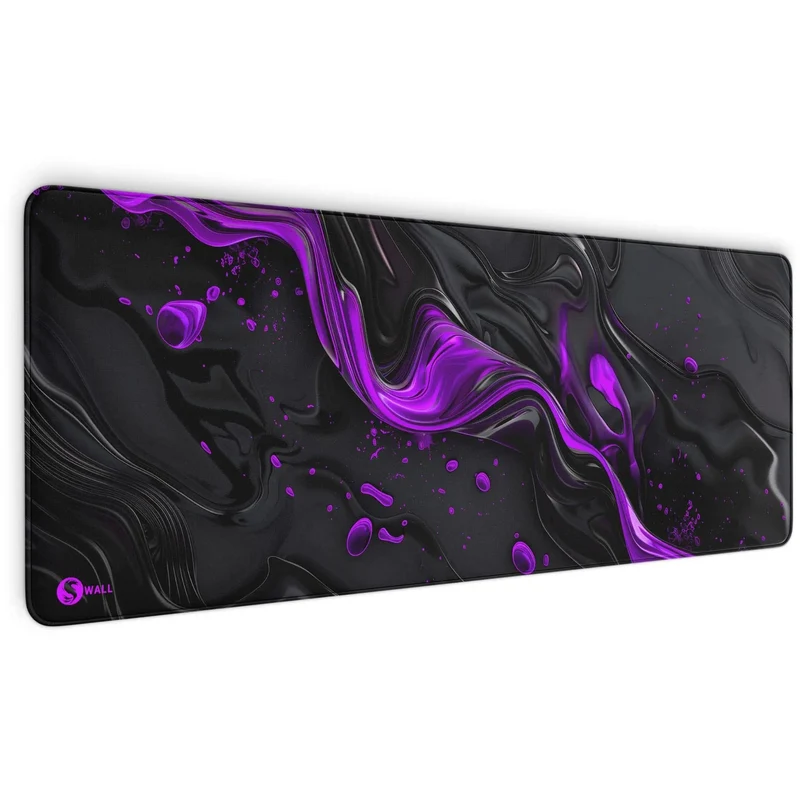 Gaming Mauspad XXL Liquid Stripe schwarz purpur 90x40 | 80x30 | 45x40 cm PREMIUM-DICKE 4 MM