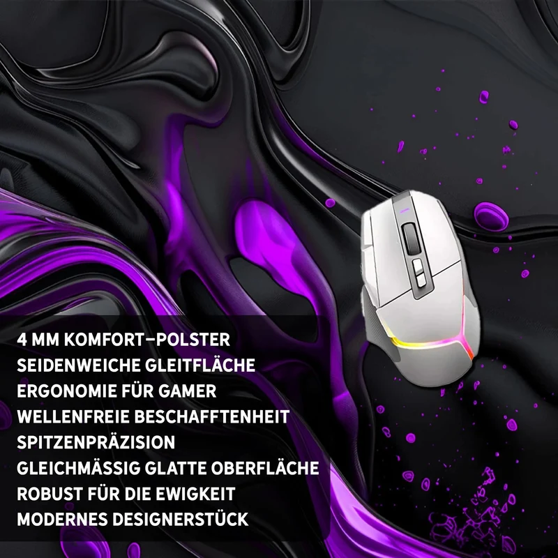 Gaming Mauspad XXL Liquid Stripe schwarz purpur 90x40 | 80x30 | 45x40 cm PREMIUM-DICKE 4 MM