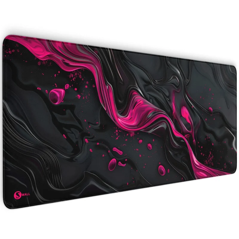 Gaming Mauspad XXL Liquid Stripe schwarz pink 90x40 | 80x30 | 45x40 cm PREMIUM-DICKE 4 MM