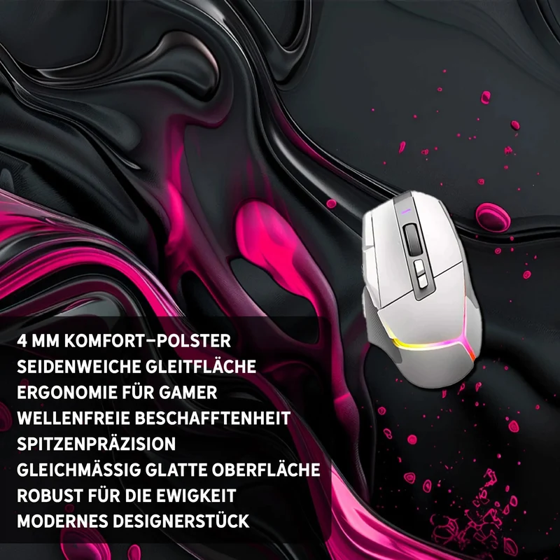 Gaming Mauspad XXL Liquid Stripe schwarz pink 90x40 | 80x30 | 45x40 cm PREMIUM-DICKE 4 MM