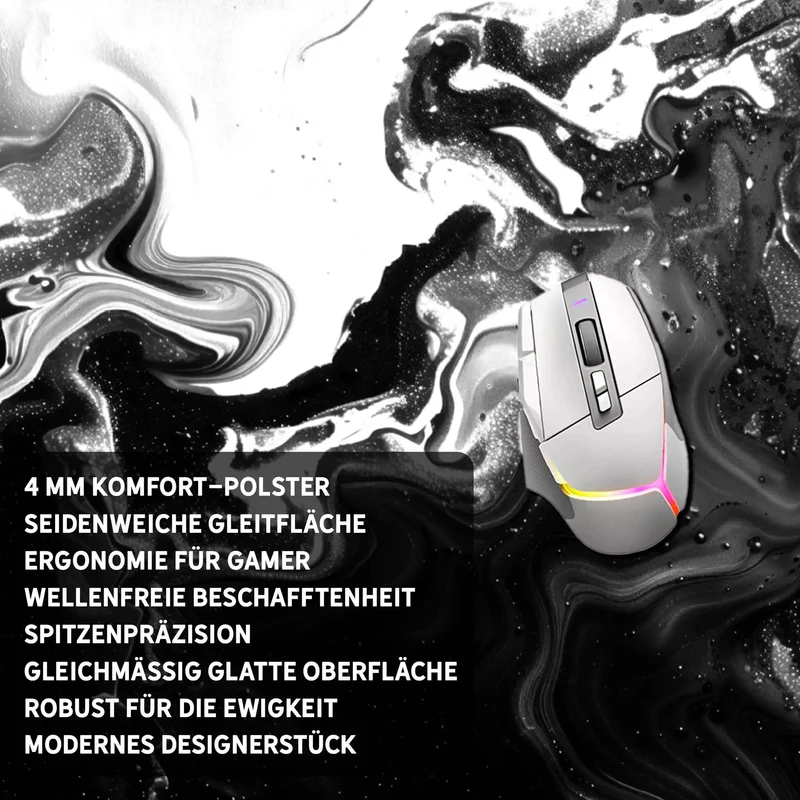 Gaming Mauspad XXL Liquid Schwarz Weiß 90Degree Premium 4mm