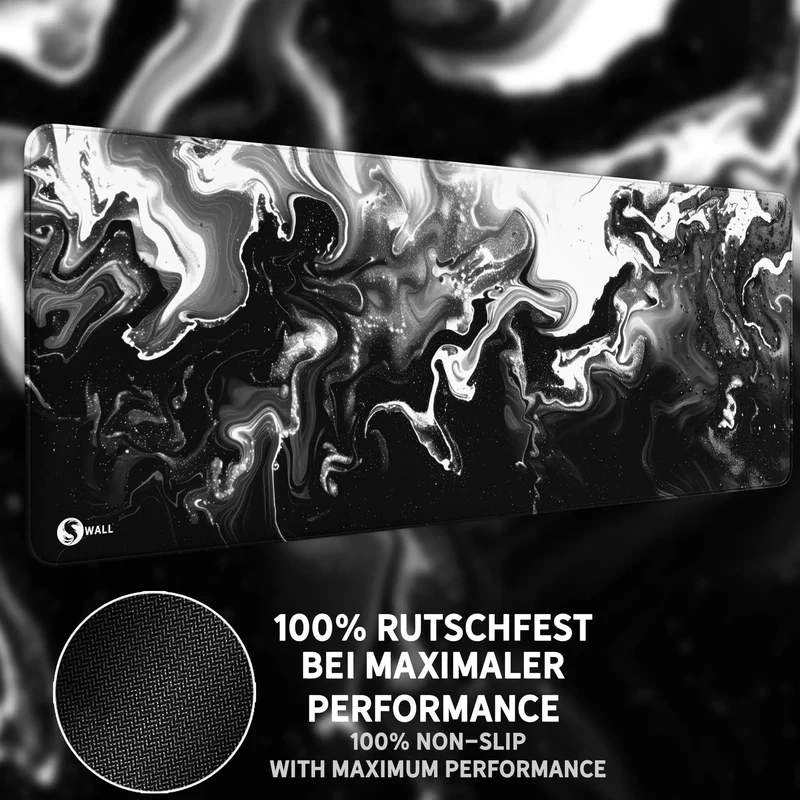 Gaming Mauspad XXL Liquid Schwarz Weiß 90Degree Premium 4mm